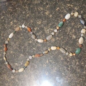 Vintage Natural Stone Necklace BEAUTIFUL COLORS
